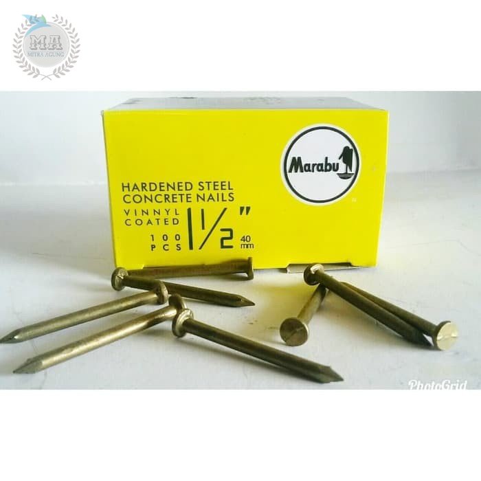 Paku Beton Marabu Kuning 1.5&quot; inch | Paku Tembok 1 1/2 inch