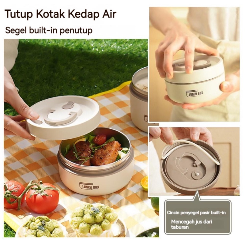 【COD】 1 Set 304 Kotak Makan Siang Bento Portabel/ Wadah Makanan/Kotak Makan Anti Tumpah/Lunch Box