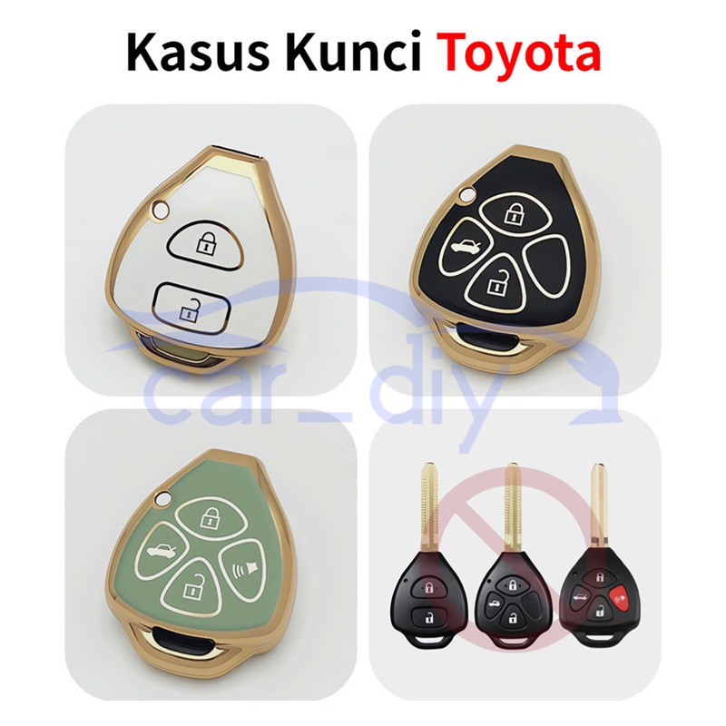 Kasus Kunci TPU Penutup Jarak Jauh Mobil Gantungan Untuk Toyota Camry Corolla Crown Reiz RAV4 Cangkang Pelindung Car Remote Key Case