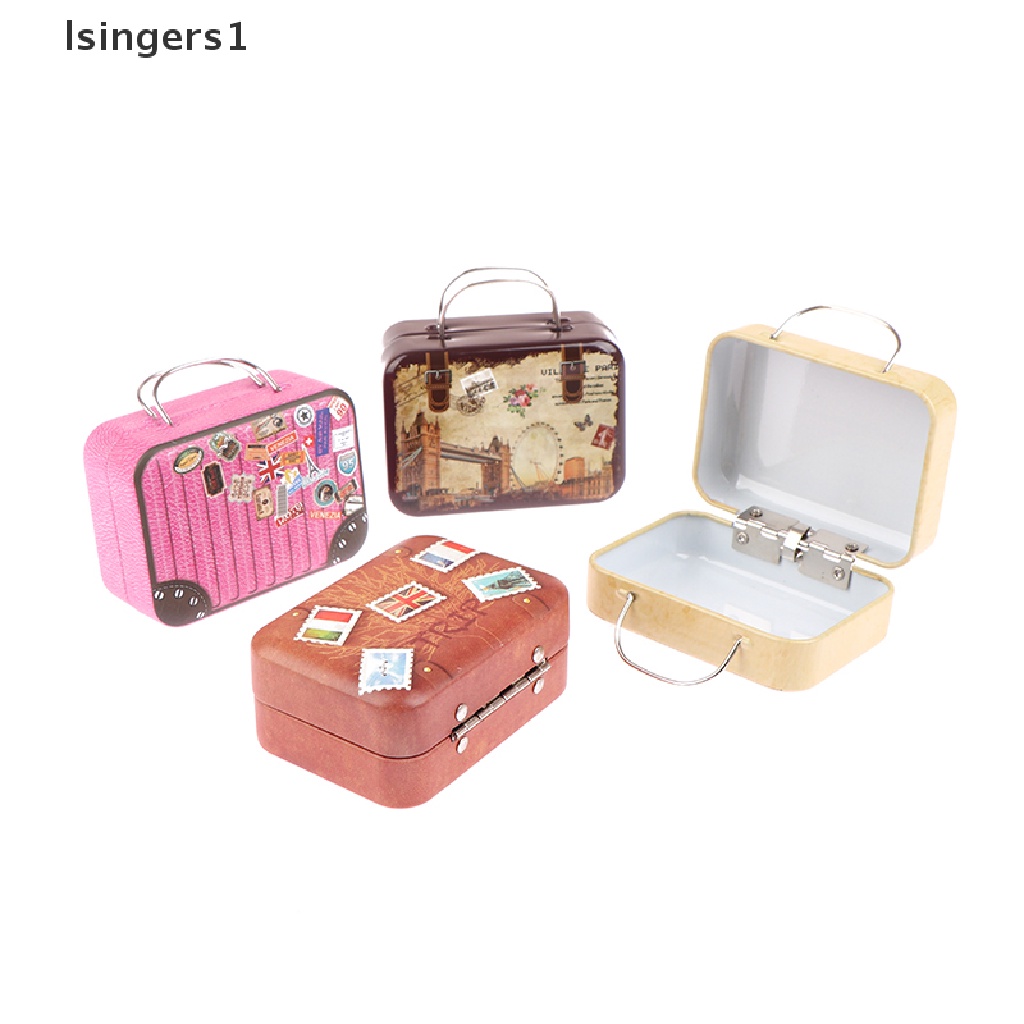 [lsingers1] Retro Storage Tin Mini Box Persegi Panjang Tinplate Koper Candy Snack Organizer Butik