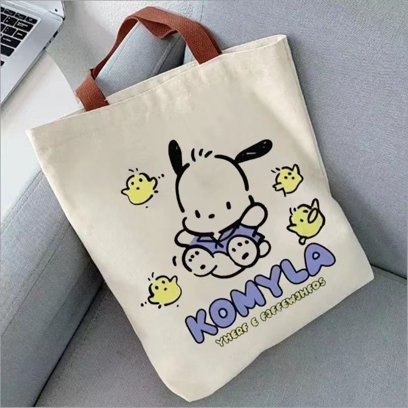 ♦♣Sera  Student Canvas Bag Can Hold Books in Class Small People Design Sense Shoulder Bag Female Kapasitas Besar Serbaguna Tas Tangan