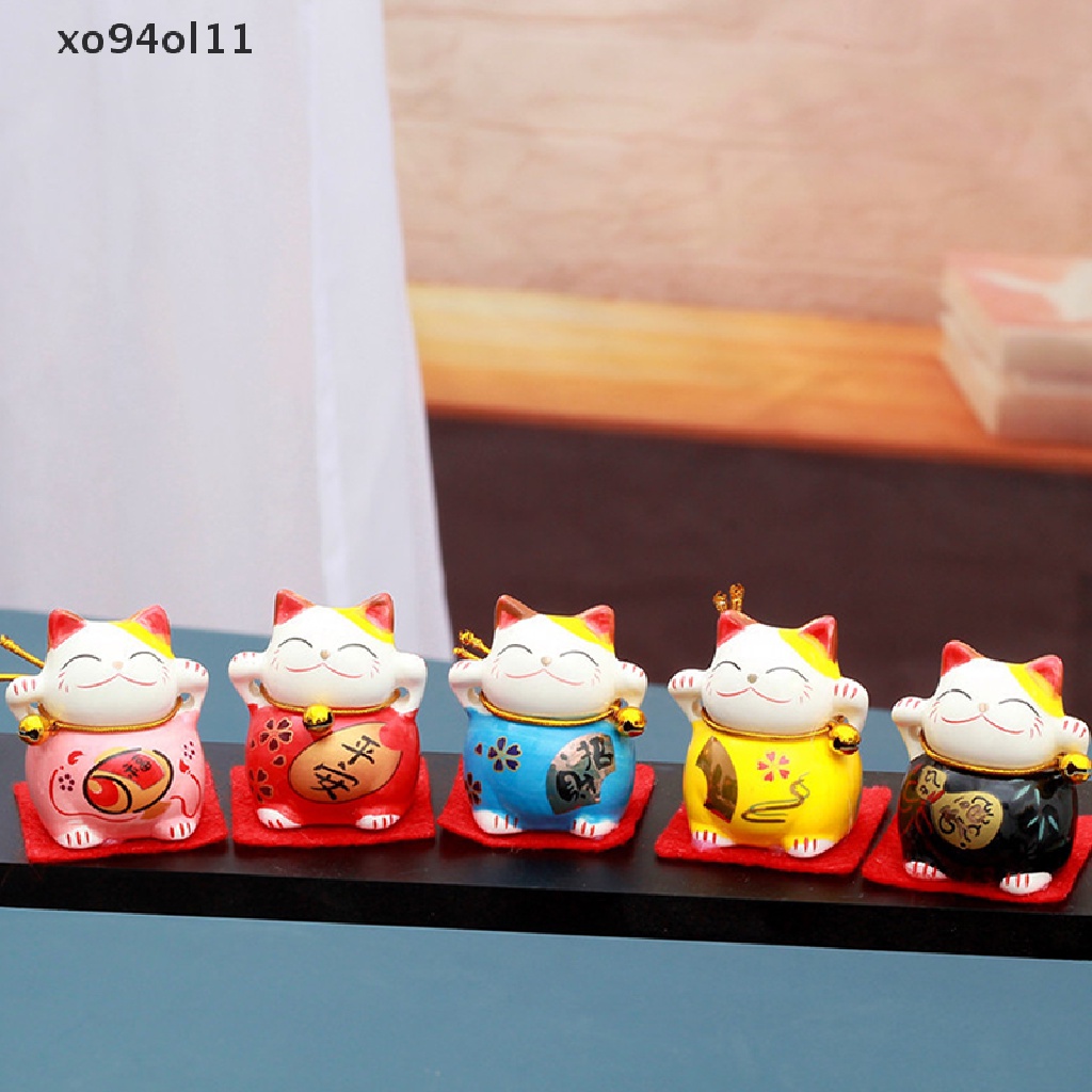 Xo 1Set Kartun Keramik Lucky Cat Dekorasi Mobil Kucing Mini Lucu Kucing Rejeki Lucky Cat Untuk Bisnis Rumah Kantor Dan Mobil Decor Aksesoris OL