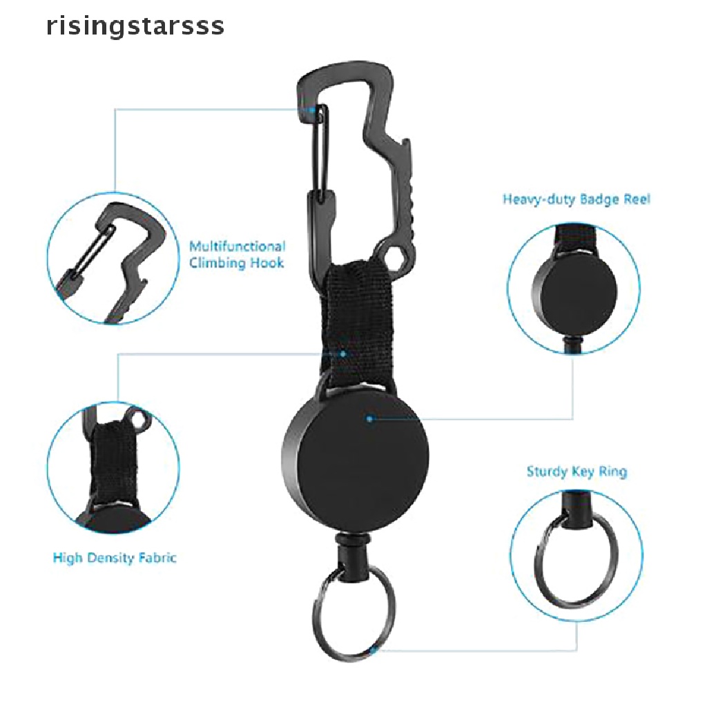 Rsid Span-new Retractable Keychain Heavy Duty Badge Holder Reel Dengan Multitool Carabiner Klip Jelly