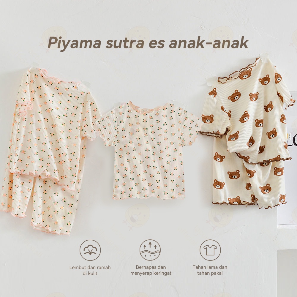 Lacoo Piyama anak set Baju tidur setelan anak pendek Piyama anak Pajamas anak set korea