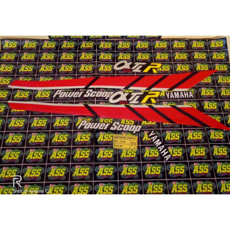 Stiker Striping YAMAHA Alfa 1990 Merah