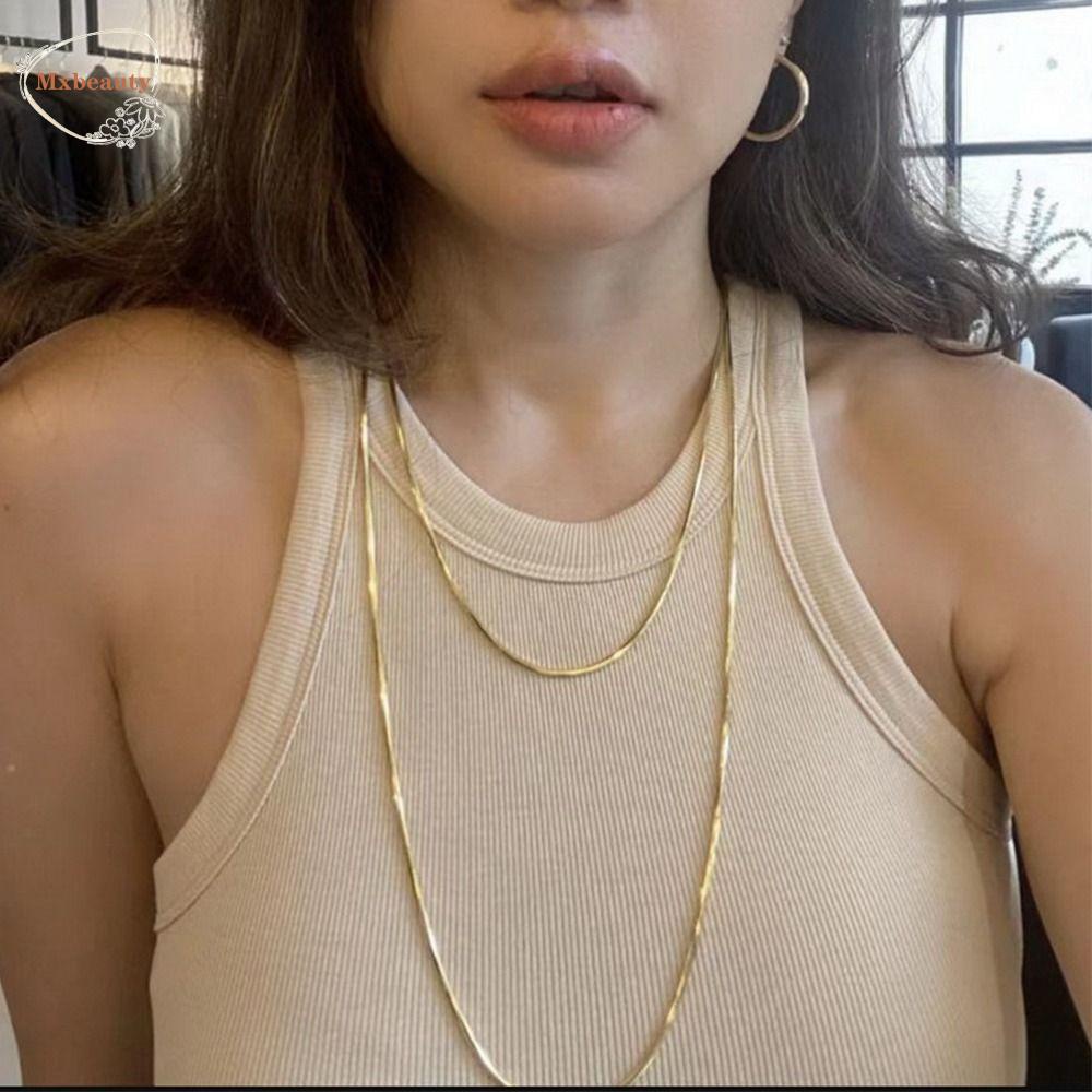 Mxbeauty Korea Gaya Kalung Minoritas Hip Hop Klavikula Rantai Gadis Hadiah Street Wear Rantai Tulang Ular Wanita Perhiasan Aksesoris