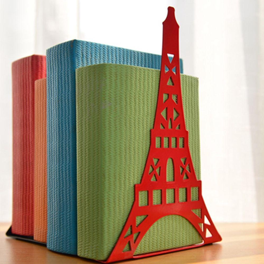 Lanfy bookend Menara Besi bookend Desk Organizer Desktop Storage Alat Tulis Rak Baca