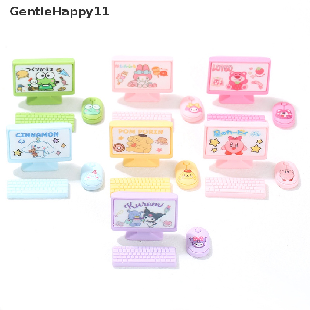 Gentlehappy Rumah Boneka Miniture monitor keyboard mouse set Dekorasi Aksesoris Mainan id