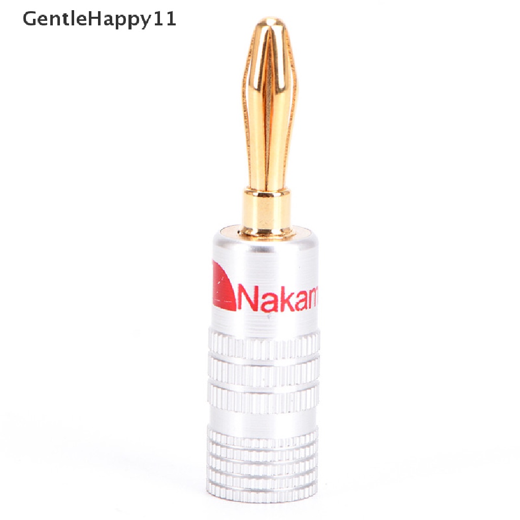 Gentlehappy 10Pcs Nakamichi Konektor Banana Plug Speaker Tembaga Lapis Emas id