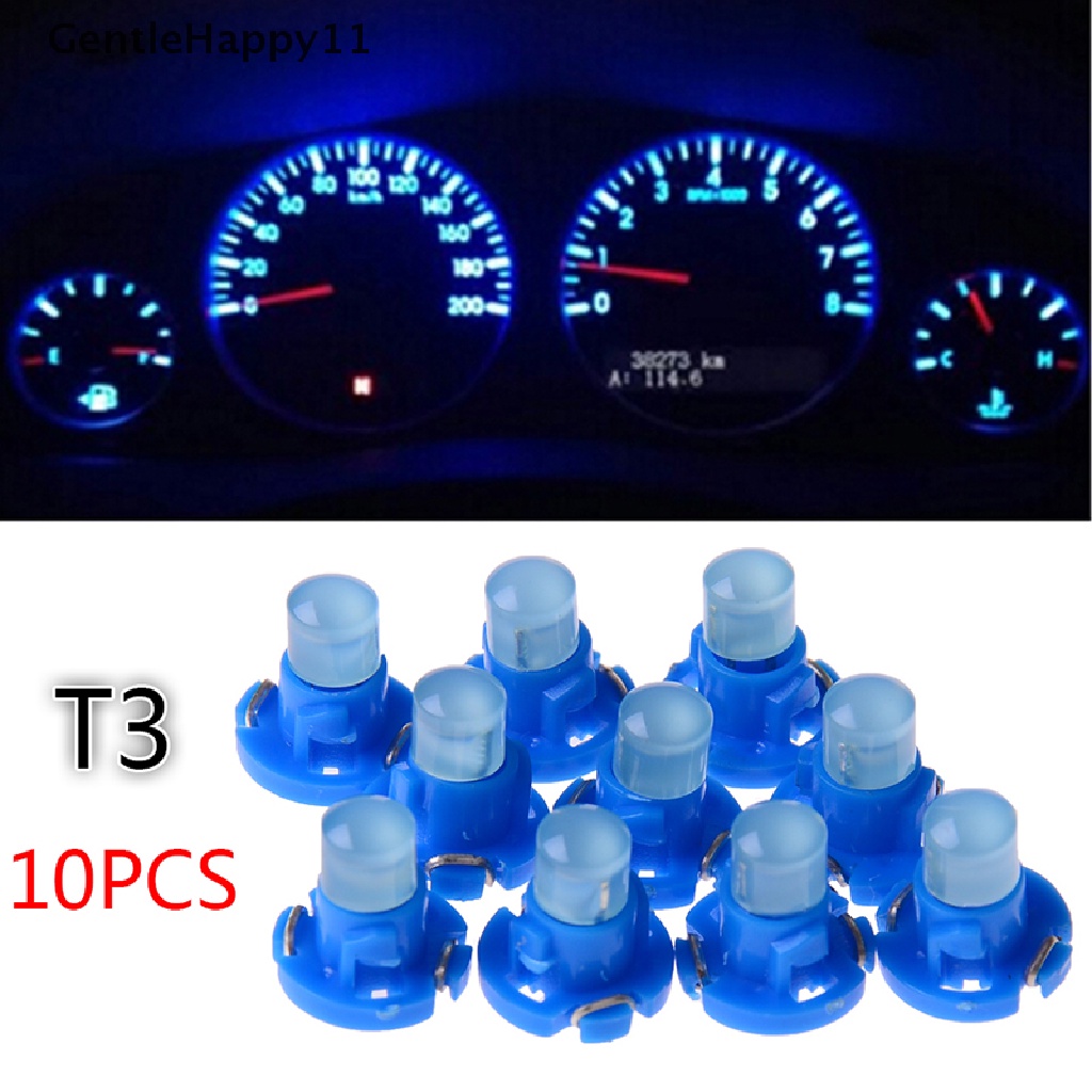 Gentlehappy 10x T3 Bohlam led Instrumen dash dashboard gauge base lamp Biru Muda  Id