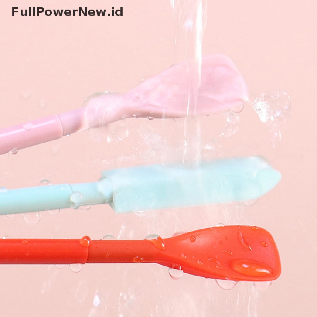 Power Silicone Mini Spatula Jar Scraper Scoop Tip Sendok Kosmetik Berkepala Dua Panjang ID