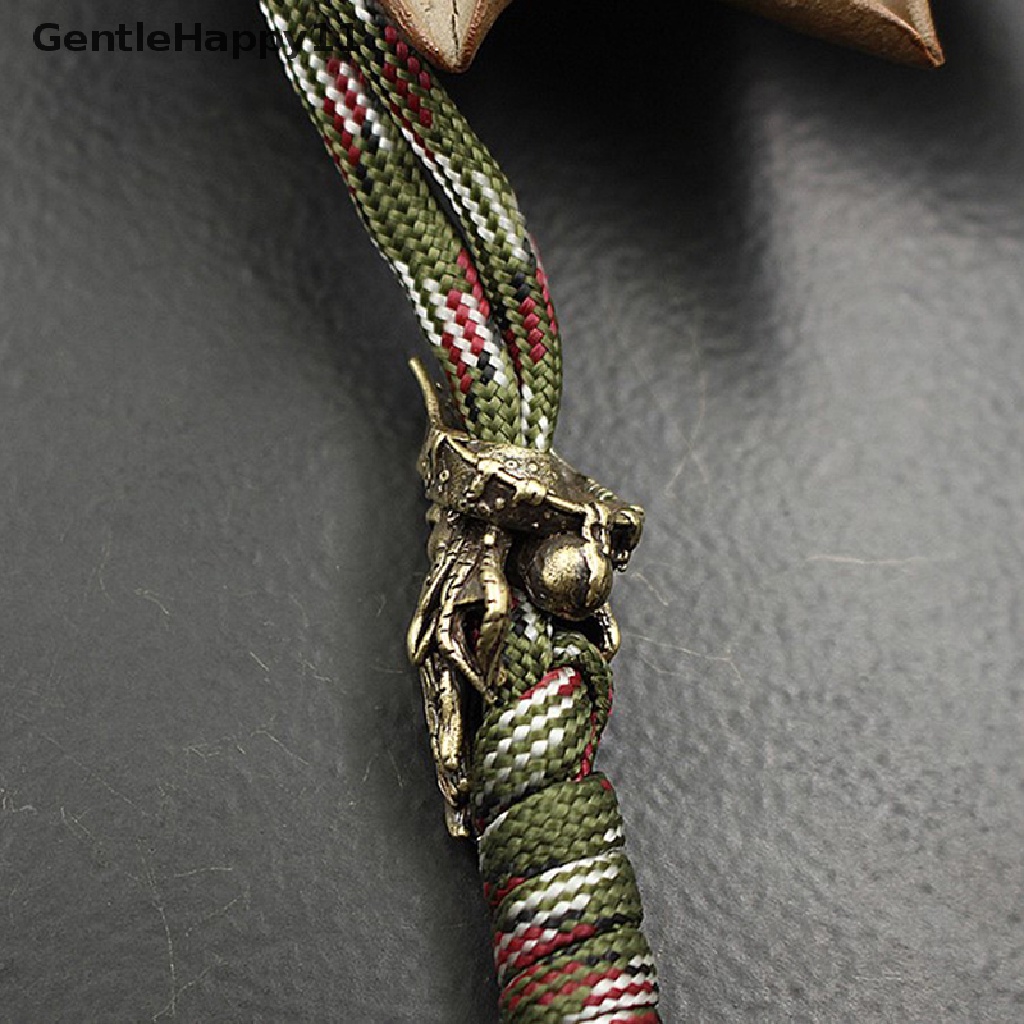 Gentlehappy Copper Octopus Beads Rope Pendant Brass Skull Paracord Beads Gantungan Kunci id