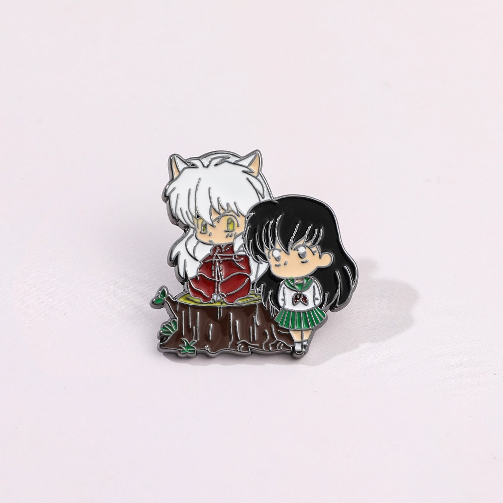 Fashion Kartun Anime Jepang Lucu Inuyasha Dan Higurashi Kagome Logam Bros Ornamen Hadiah Untuk Teman Kostum Aksesoris