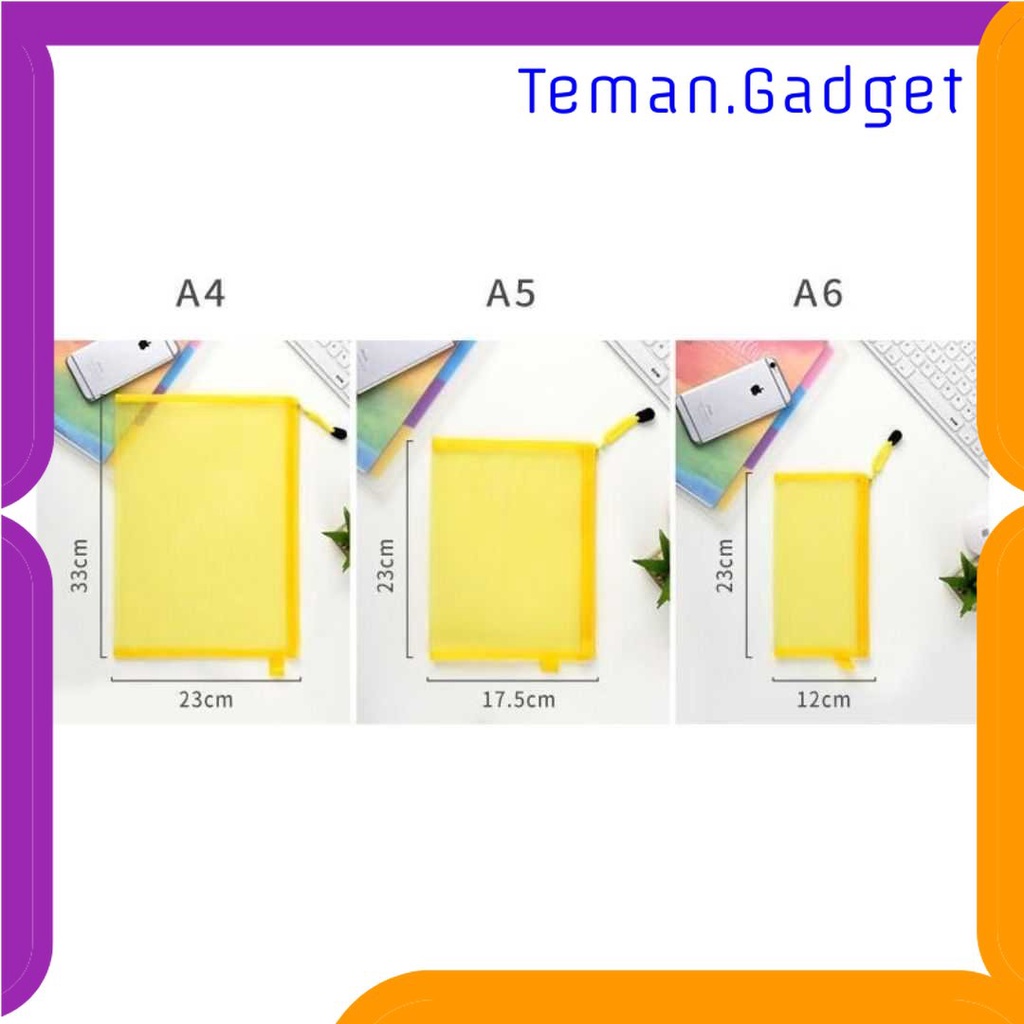 TG - ATK KOUZIO Tempat Pensil Jaring Transparan Document Organizer Zipper Bag - A465