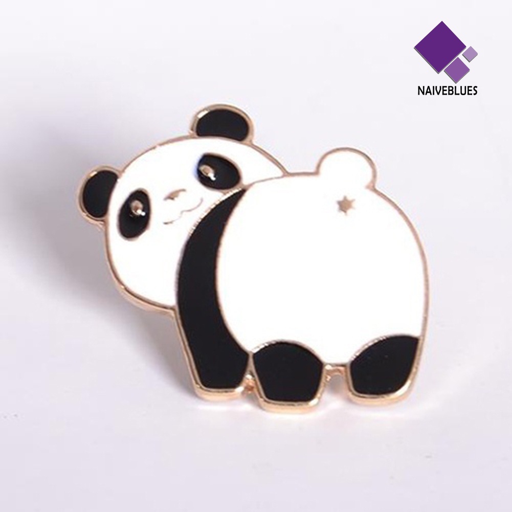 &lt; Naiveblues &gt; 1Pc Unisex Hewan Lucu Panda Anjing Babi Kerah Bros Pin Lencana Pin