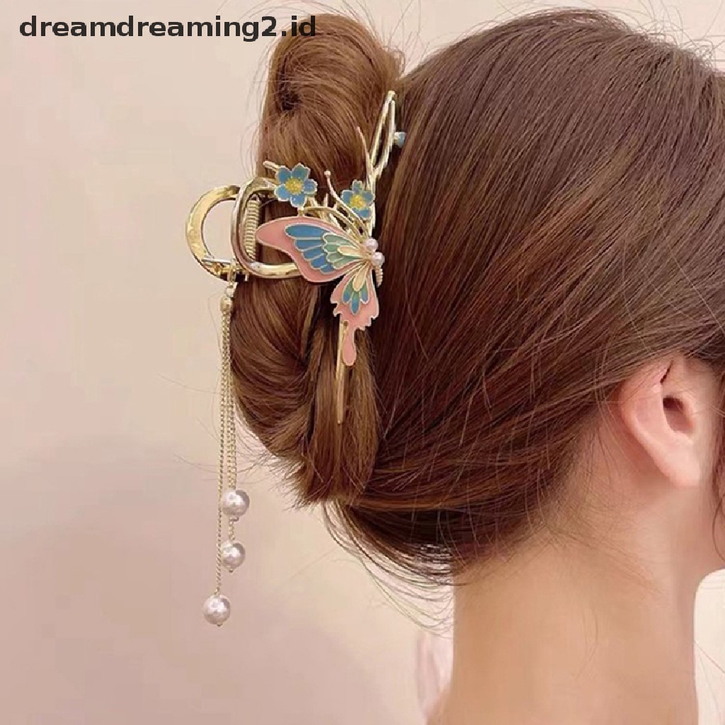 (dream) Fashion Stik Rambut Kupu-Kupu Untuk Wanita Shell Hair Clip Pin Minimalis Bentuk U Gadis Jepit Rambut Hair Bun Maker Hiasan Kepala//