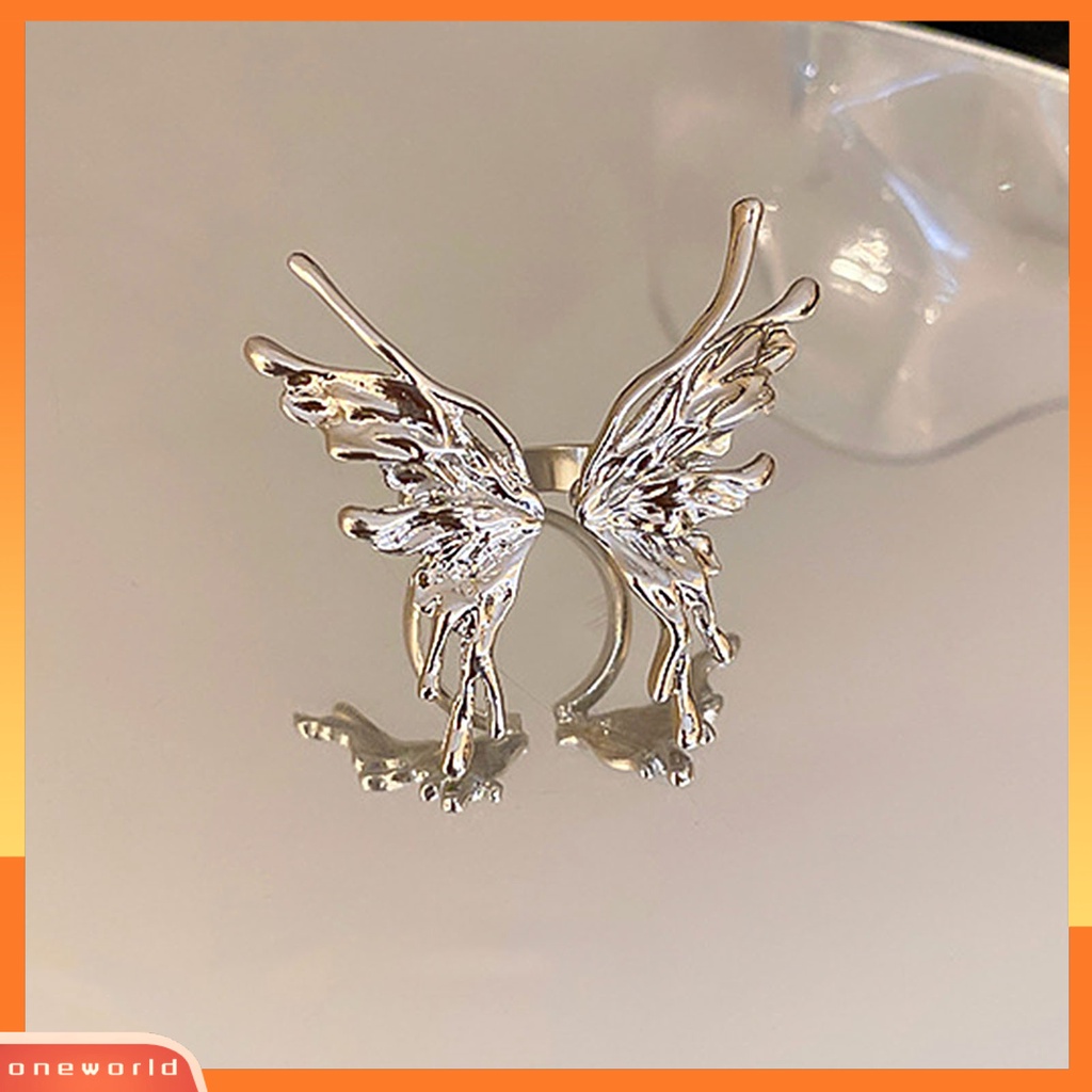 [EONE] Cincin Wanita Butterfly Opening Berlebihan Adjustable Cincin Jari Berbentuk Tetesan Air Untuk Pacaran