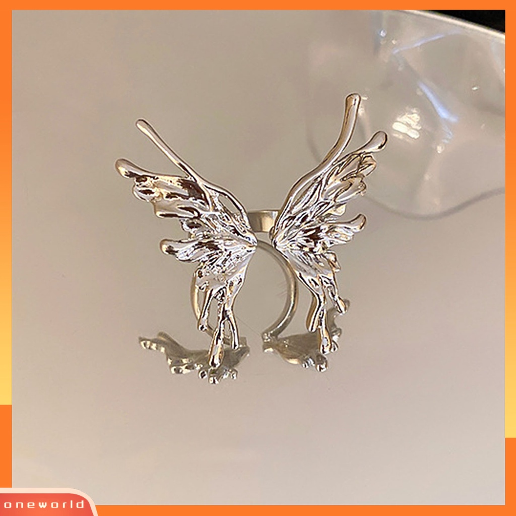 [EONE] Cincin Wanita Butterfly Opening Berlebihan Adjustable Cincin Jari Berbentuk Tetesan Air Untuk Pacaran