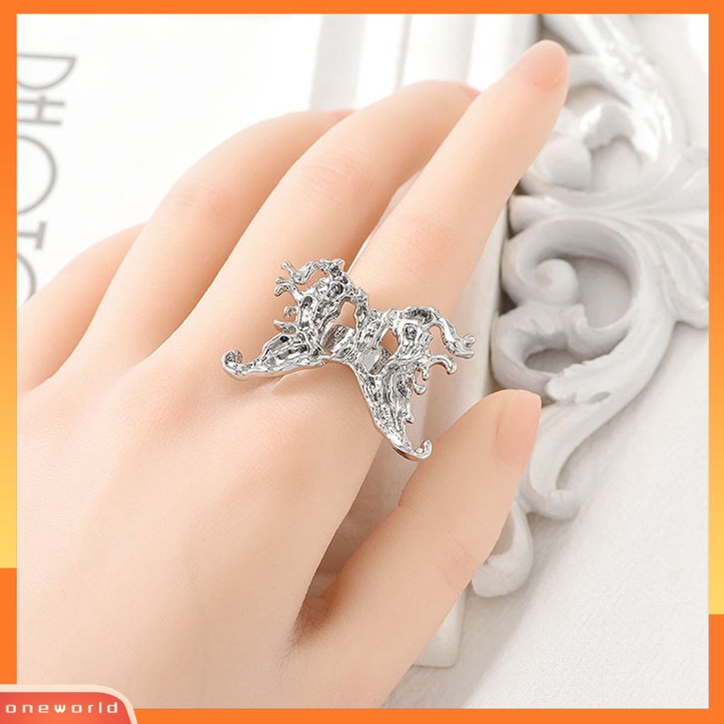 [EONE] Wanita Cincin Adjustable Opening Design Temperamen All-match Anti Luntur Dekorasi Aksesoris Tangan Bersinar Kupu-Kupu Jari Cincin Perhiasan Pesta Untuk Pacaran