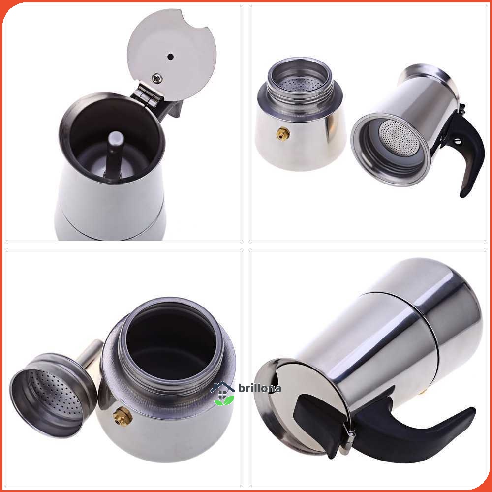 One Two Cups Espresso Coffee Maker Moka Pot Teko 100ml 2 Cup - Z20