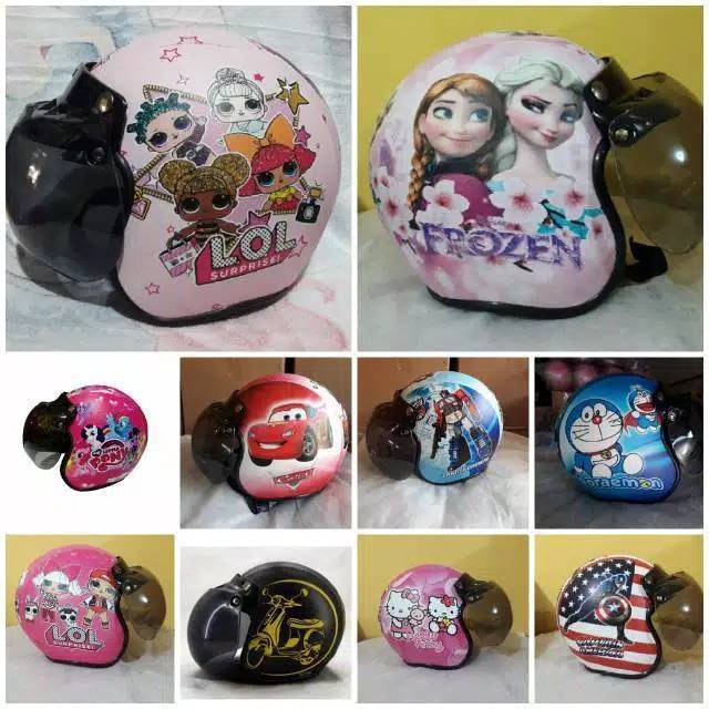 HELM BOGO ANAK umur 2-6 thn free kaca cembong hitam 1kg muat 2pcs