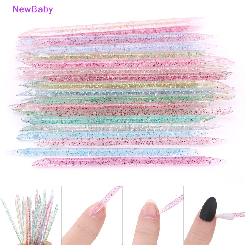 Newbaby 100Pcs Reusable Crystal Stick Kutikula Remover Alat Perawatan Kuku Manicures Tools ID