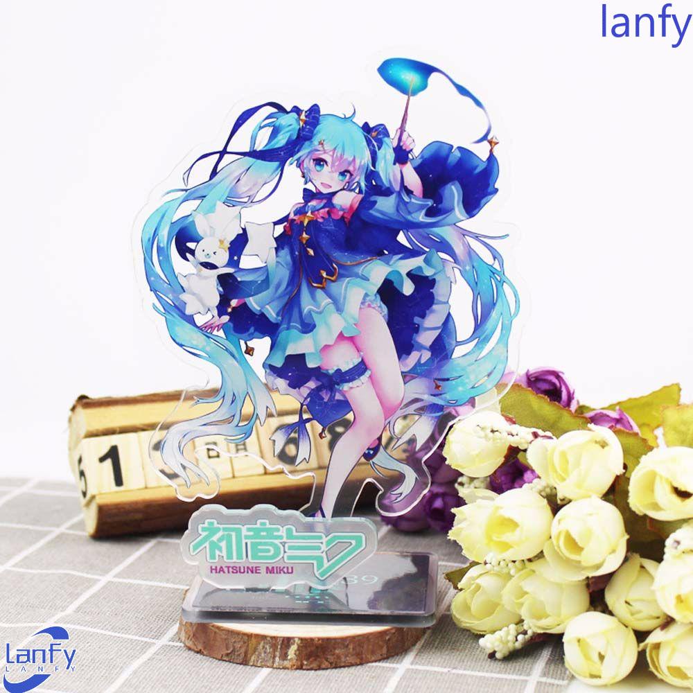 Lanfy Miku Hatsune Kartun Lucu Miku Collection Model Desktop Standing Card Sakura Princess Figure Model Plat
