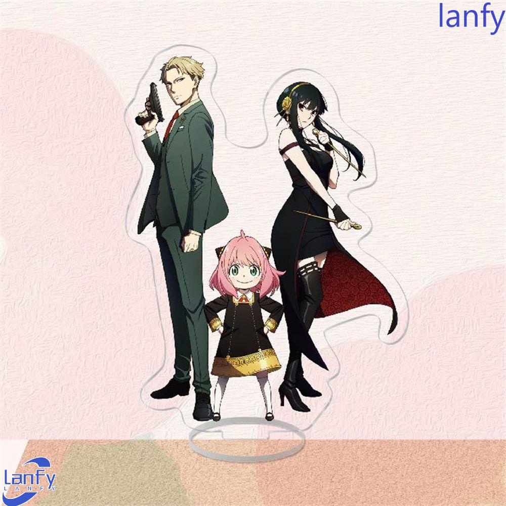 Lanfy x FAMILY Akrilik Stand Hadiah Ulang Tahun Lucu Fashion Koleksi Mainan Action Figure Ornamen Anime x Keluarga Hiasan Meja Dekorasi Figure Plat