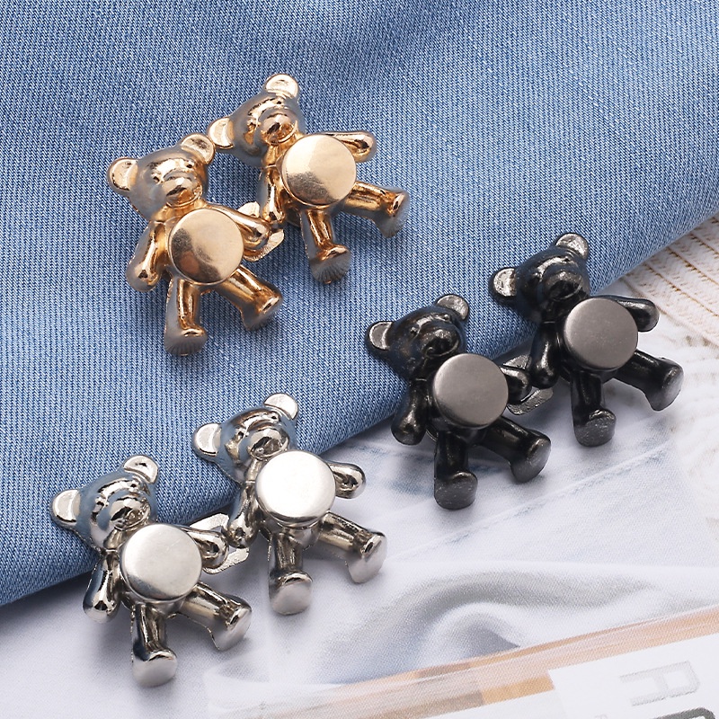 [Harga Grosir] Button Pins No Sew Detachable Waist Body Fit Mengencangkan Gesper Bros Gesper Aksesoris Pakaian 2Pcs Jeans Metal Waist Button Adjustable Waist Clip Metal Pins