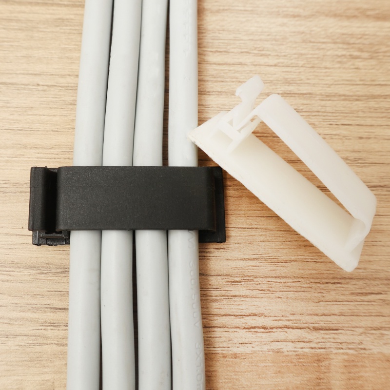 Portable Desktop Self Adhesive Square Plastic Electric Wire Clip/Telepon Komputer Penahan Kabel Data/Kabel Alat Rumah Serbaguna Gesper Tetap