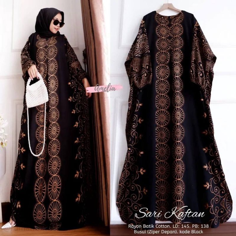 GROSIR | DASTER KAFTAN SARI | JUMBO LD.150 BUSUI BAHAN RAYON TEBAL ADEM BAYAR DIRUMAH