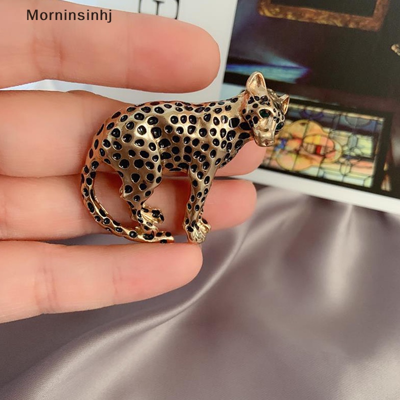 Mornin Vintage Drip Minyak Dicat Leopard Bros Hewan Bros Pin Logam Pakaian Perhiasan Broche Aksesoris id