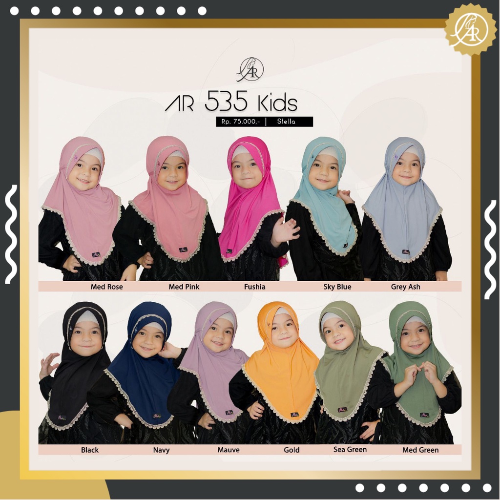 DISKON HIJAB ARRAFI TERBARU AR 535 KIDS KERUDUNG JILBAB ANAK ADEM NYAMAN