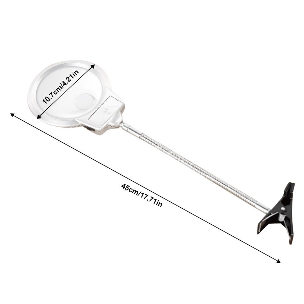 Led-illuminated Magnifier Microscope Magnifying Glass Clip-on Desk Metal Hose Magnifier Untuk Lukisan Berlian Imitasi 5D Dan Cross Stitch Alat