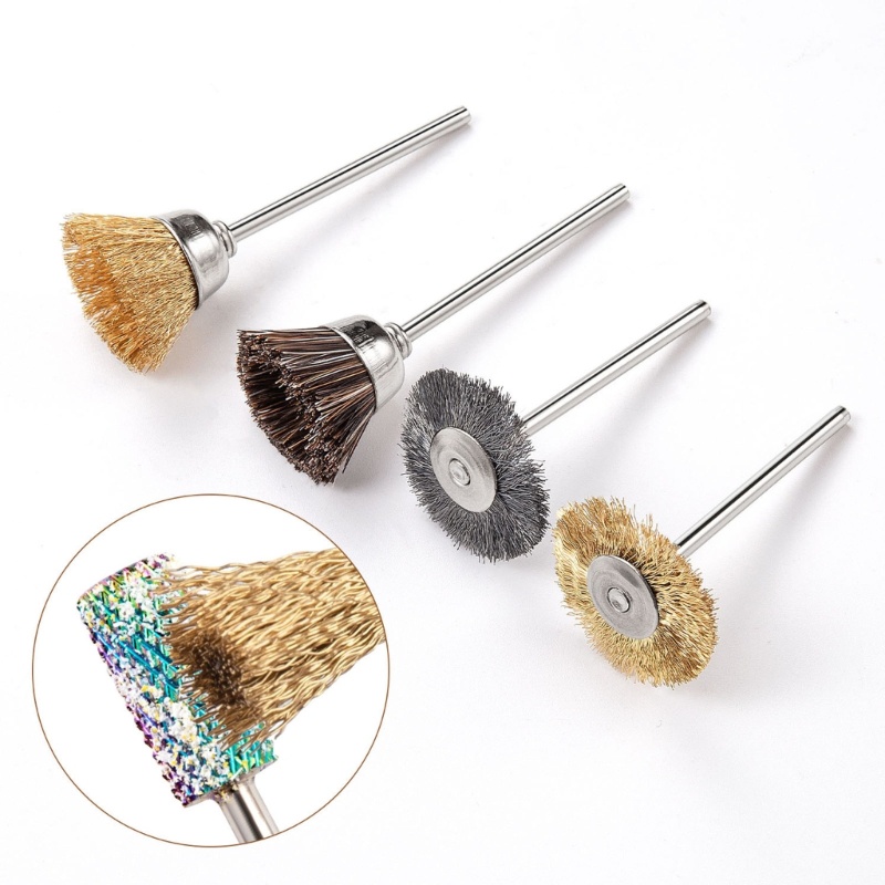 Siy Kuas Pembersih Mata Bor Nail Art Kawat Tembaga Clean Brush Kepala Bor Kuku Clean Brush Nail Art Tools Untuk Nail Salo