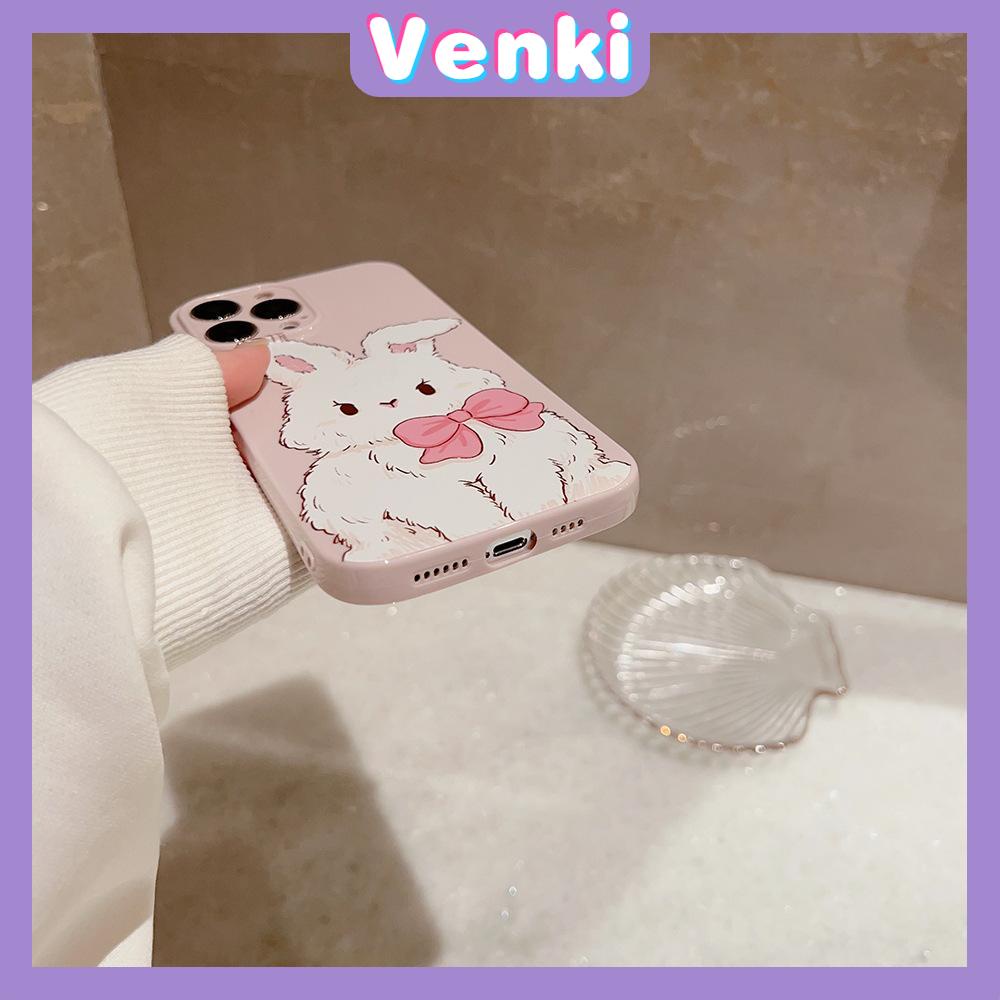 VENKI - For iPhone 11 iPhone Case Cream Glossy Soft Case TPU Shockproof Camera Cover Protection Cute Bunny Compatible with iPhone 14 13 Pro max 12 Pro Max xr xs max 7Plus 8Plus