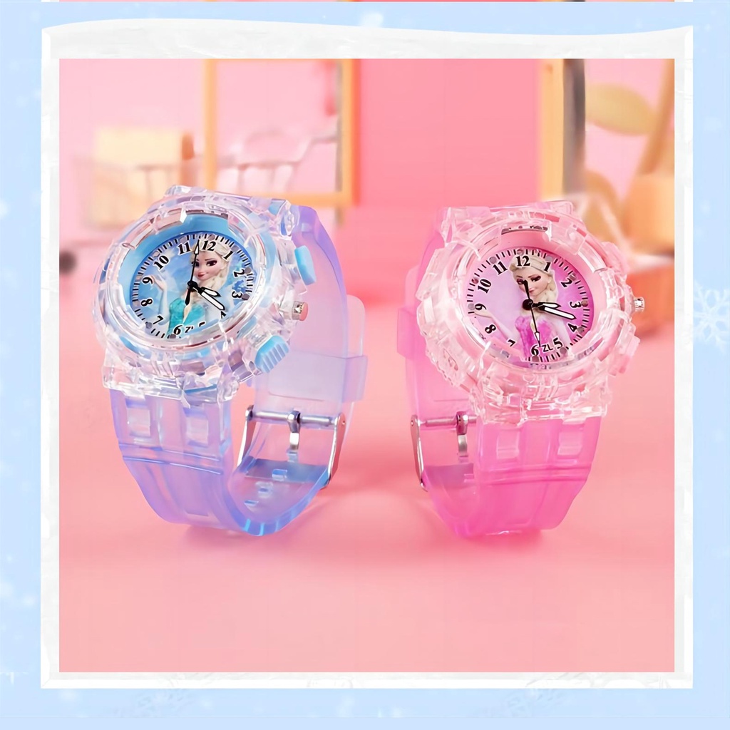 【FREE BOX】Jam tangan anak Perempuan Electronic Luminescence Frozen Aisha Watch Girl Aisha Princess Cartoon kids Toy Girl