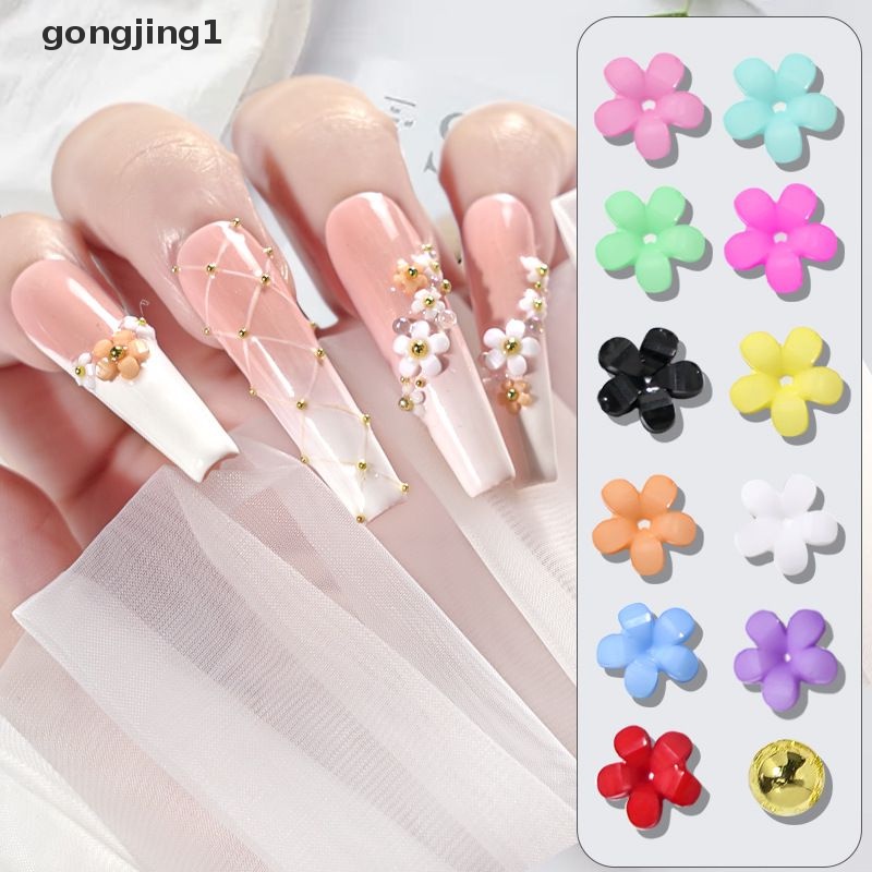 Ggg 11warna Dekorasi Nail Art Bunga PVC 3D Lucu Ukuran Campur Manicure ID