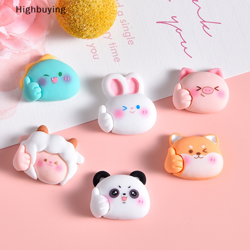 Hbid 10pcs Resin Mini Dekorasi Kartun Hewan Datar Kembali DIY Bahan Craft Aksesoris Untuk Phone Case Kue Mobil Dekorasi Rumah Glory