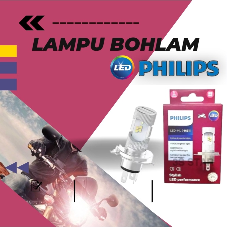 LAMPU LED DEPAN MOTOR PHILIPS M5  LED 2 SISI ORIGINAL 100% MLK