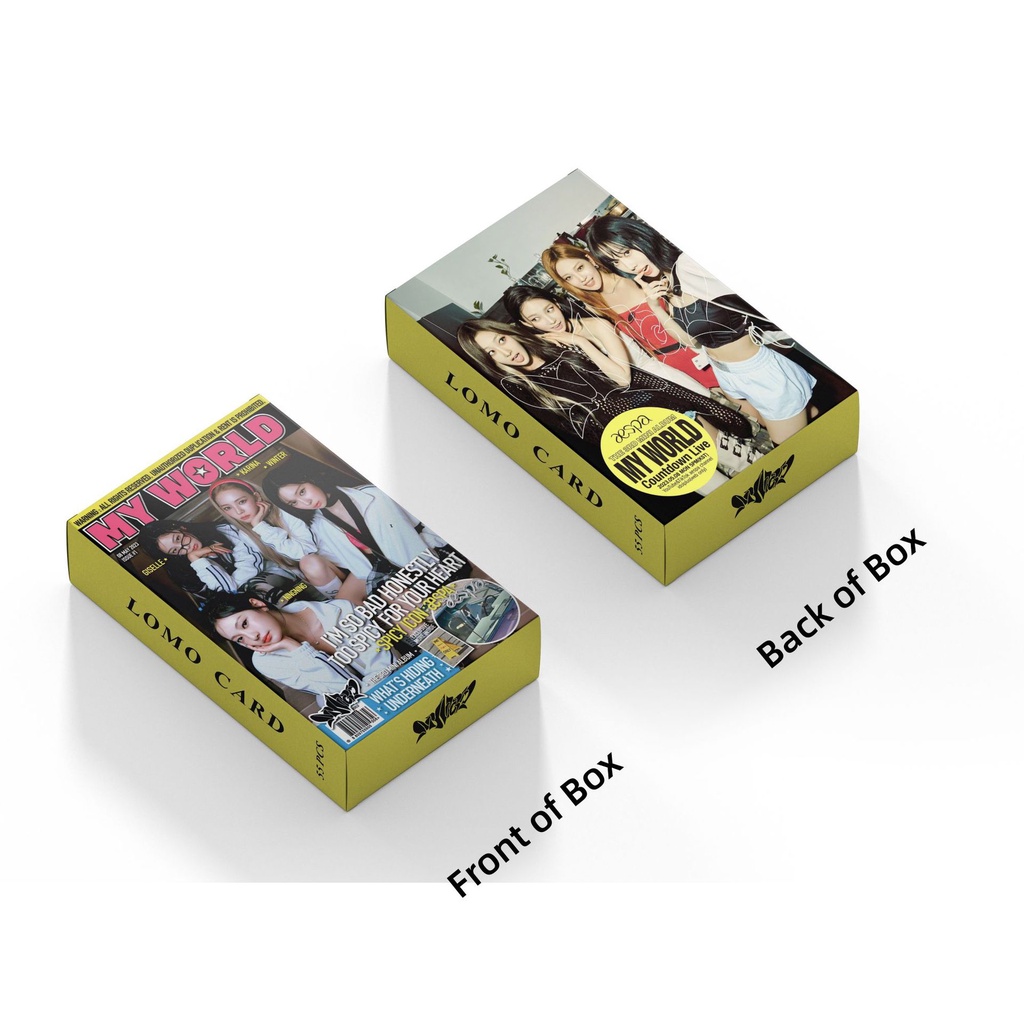 55pcs/box AESPA MY WORLD Photocards GISELLE WINTER KARINA NINGNING Kartu Lomo2023Kartu Pos Kpop
