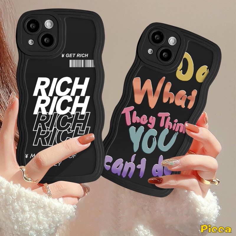 Ins Casing Huruf Graffiti Merek Trendi Untuk Redmi Note11 9s 8 10s 9 11s 11 10 Pro Redmi 12C A1 9C 9A 10C 10A 9T 9 10 A1+POCO M3 X3 NFC Pro Mi 11T Pro Lembut Tpu Bergelombang Sarung Sandaran Pinggir