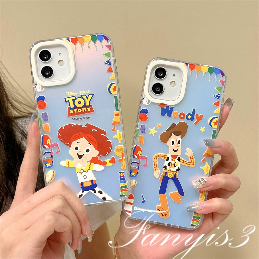 Compatible For IPhone 14 13 12 11 Pro Max X XR Xs Max 8 7 Plus SE 2020 Kompatibel Untuk Toy Story Kartun IMD Laser Gradiasi Ponsel Case TPU Lembut Shockproof Cover Pelindung