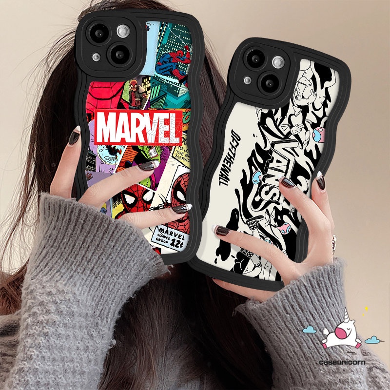 REDMI Untuk Redmi10 9 A1 12C 9T 10A 10C 9A 9C A1+Note9 10s 11s 9s 8 11 10 Pro POCO X3 NFC Pro M3 Mi 11T Pro Merek Trendi Kartun Anime Graffiti Label Tepi Bergelombang Lembut Tpu Cover Sarung