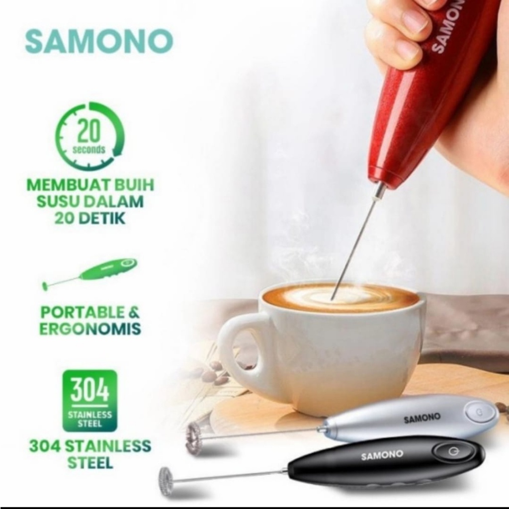 Samono SW MFB11 Pengocok Susu Telur Adonan Milk Frother Mixer Black