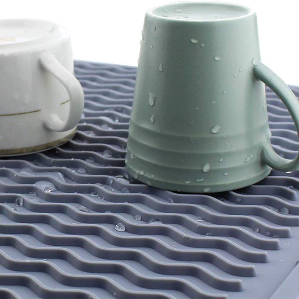 Silicone Dish Drying Mat Kitchen Drainer Alas Pengering Piring Sink Mat Alas Pengering Piring Besar