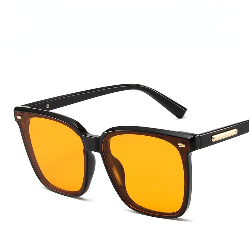 Kacamata Hitam Fashion Square Aesthetic Shades Untuk Wanita/Pria Metal Frame Sunglasses Eyewear