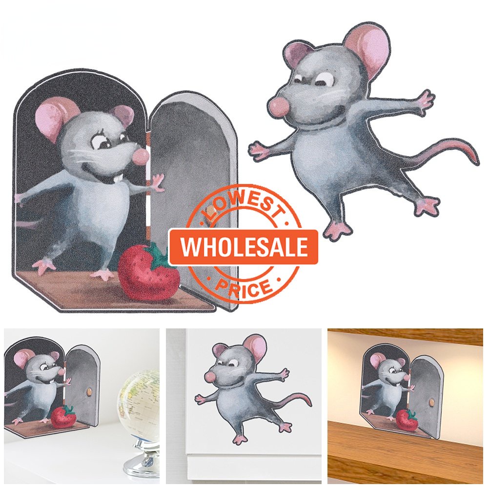[Harga Grosir] Sudut Tangga Dekorasi Perekat Kartun Wallpaper Kartun Tikus Stiker Dua Tikus Lucu Stiker Dinding Kamar Anak Dekorasi Rumah Removable Mural Wallpaper Kamar Tidur