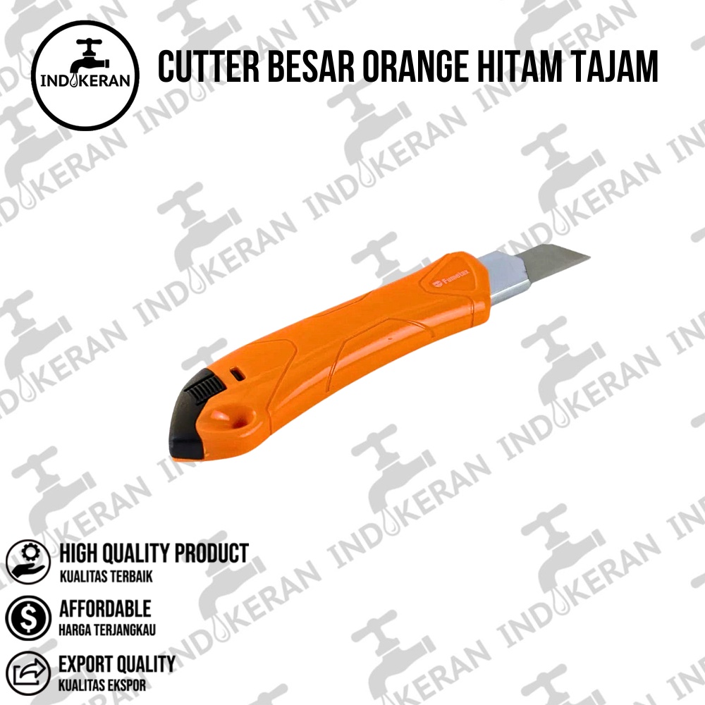 INDOKERAN - Cutter Besar Orange Hitam Tajam