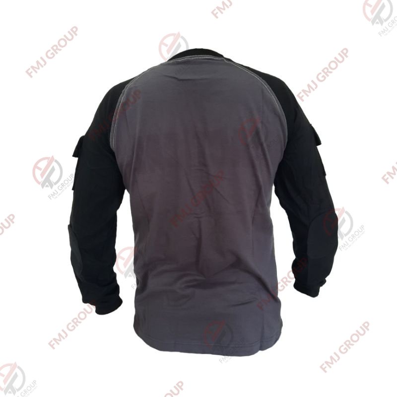 Kaos TACTICAL Lengan Panjang Kombinasi Abu-Hitam / Kaos Panjang TACTICAL / Kaos Reglan Tactical Pria